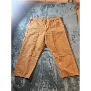 Rustler Mens 42x30 Brown Carpenter Work Pants 100% Cotton Canvas Sturdy Utility
